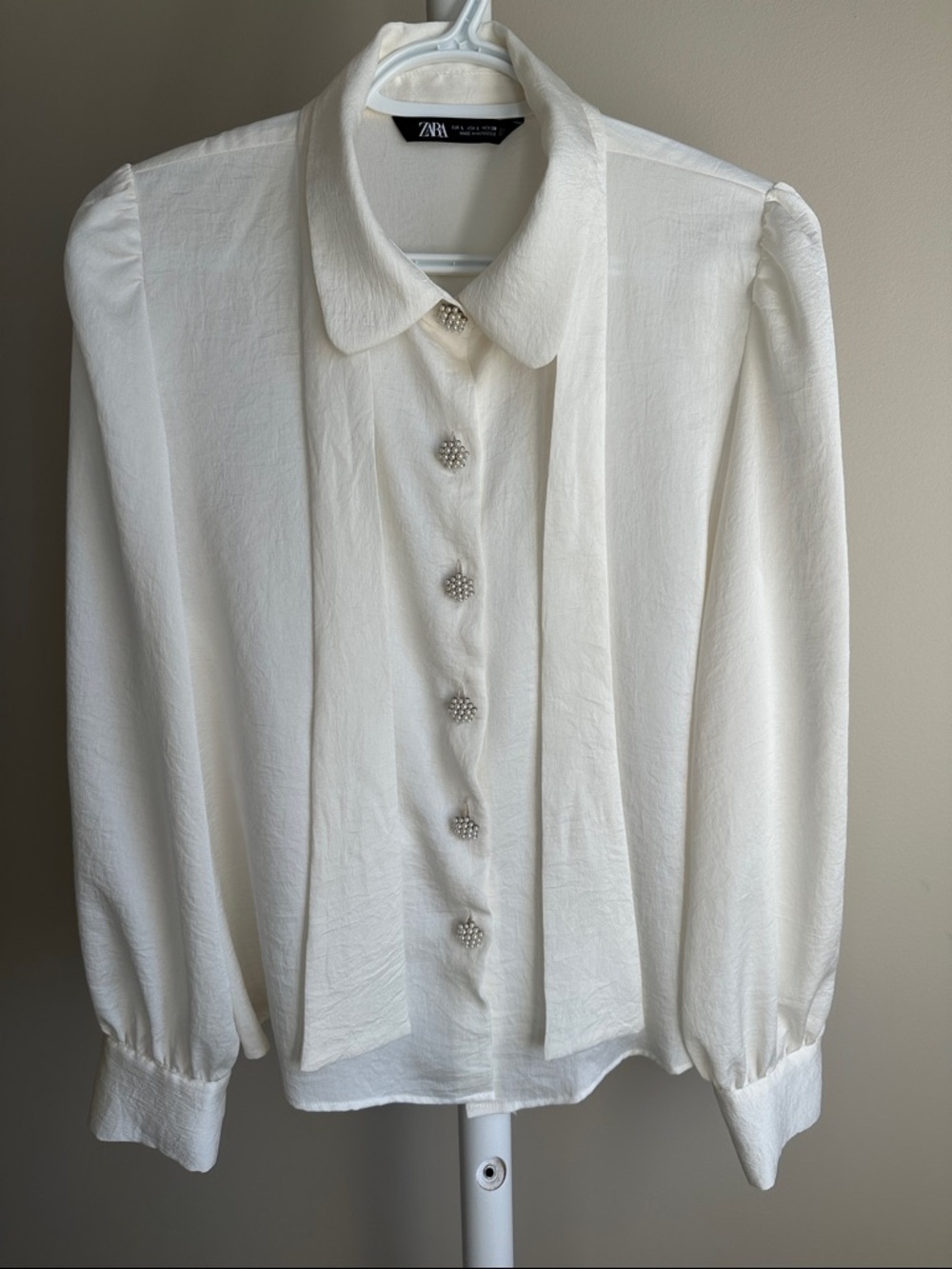 Zara Long Sleeve Pearl Button Shirt Size Large
